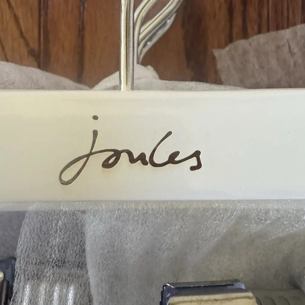 Wooden‎ Pant Skirt Hangers White 15 Joules Brand Plain Back Silver Colored Clip